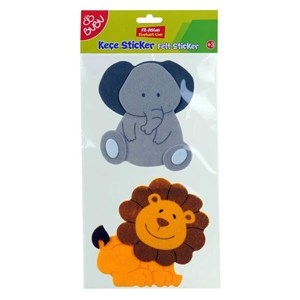 Bu-Bu Keçe Sticker/Fil-Aslan