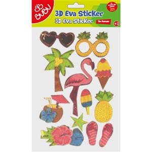 Bu-Bu 3D Simli Sticker/Flamingo