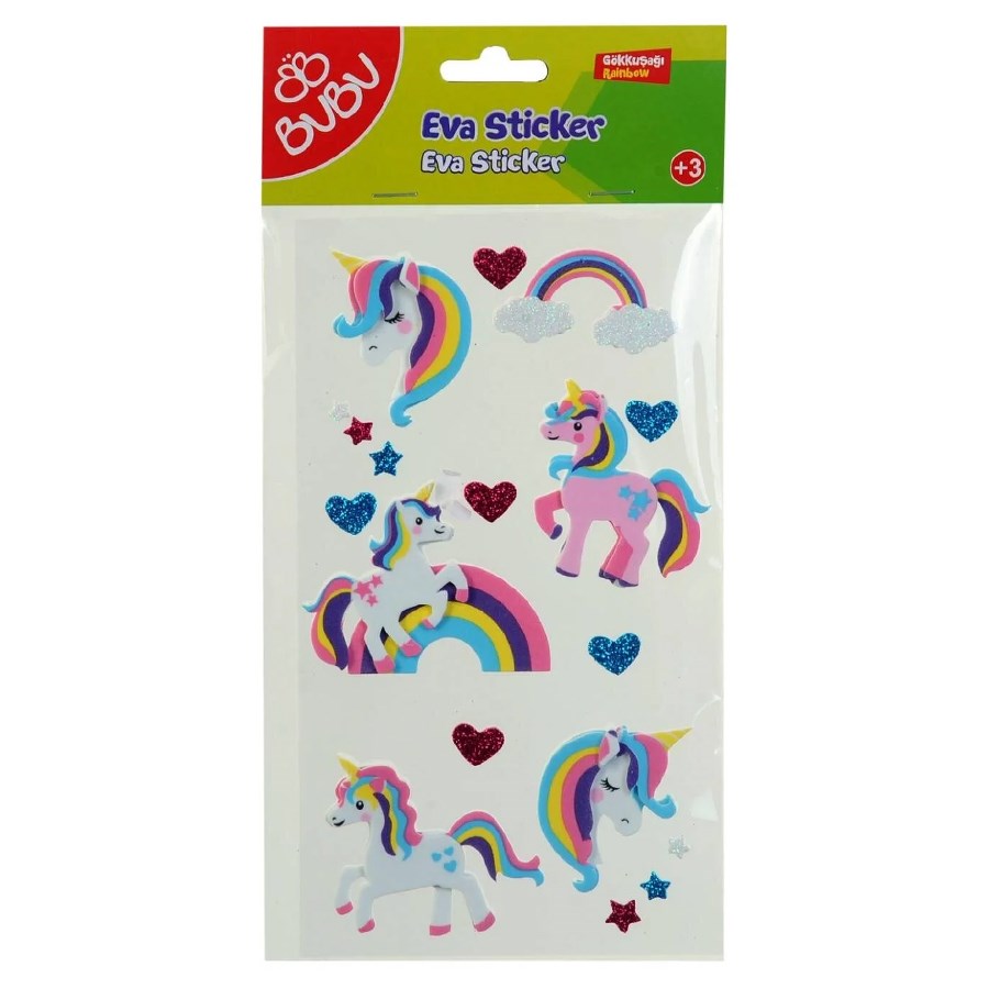 Bu-Bu Eva Sticker/Unicorn Peri Dünyası Gökkuşağı