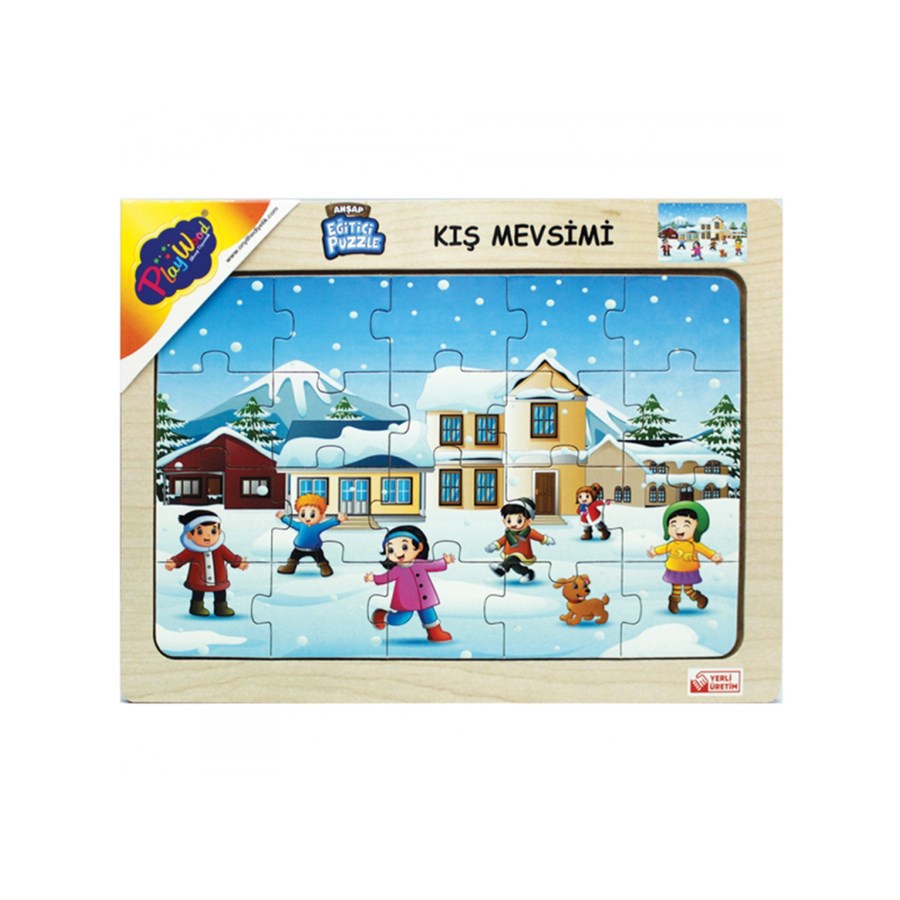 Playwood Ahşap Eğitici Puzzle Kış Mevsimi 