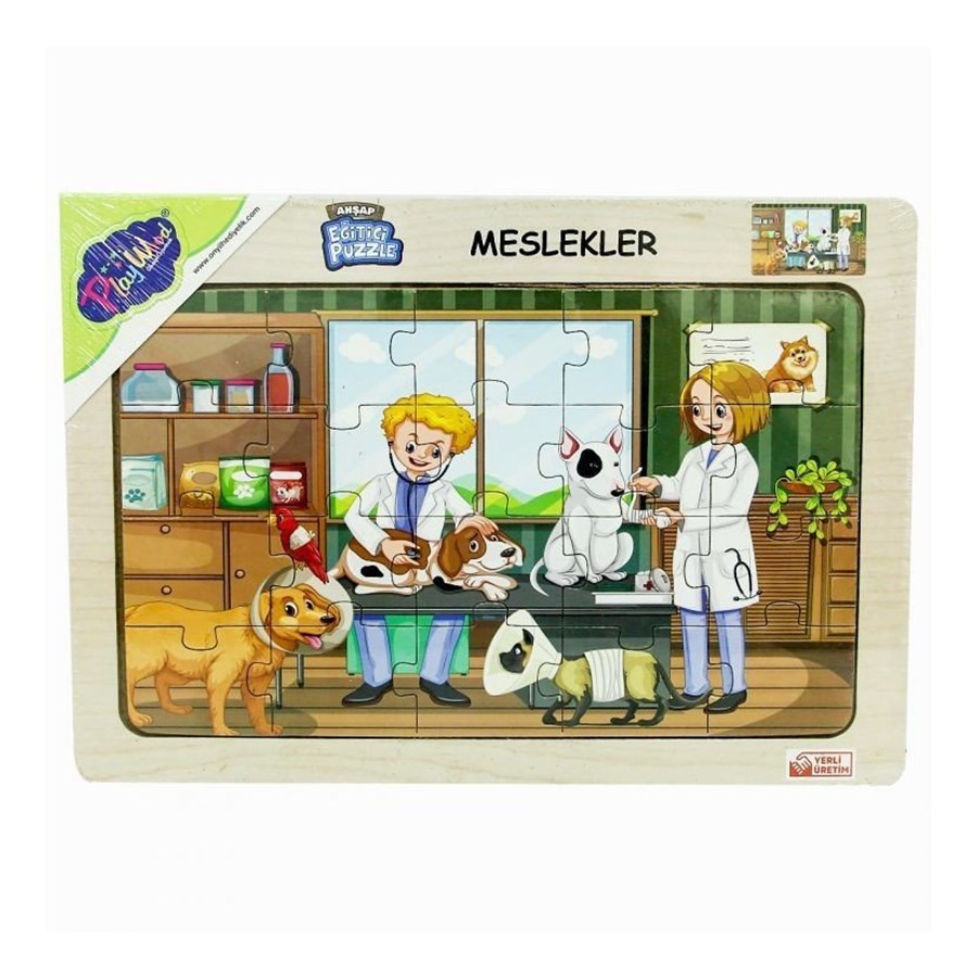 Ahşap Eğitici Puzzle Meslekler 