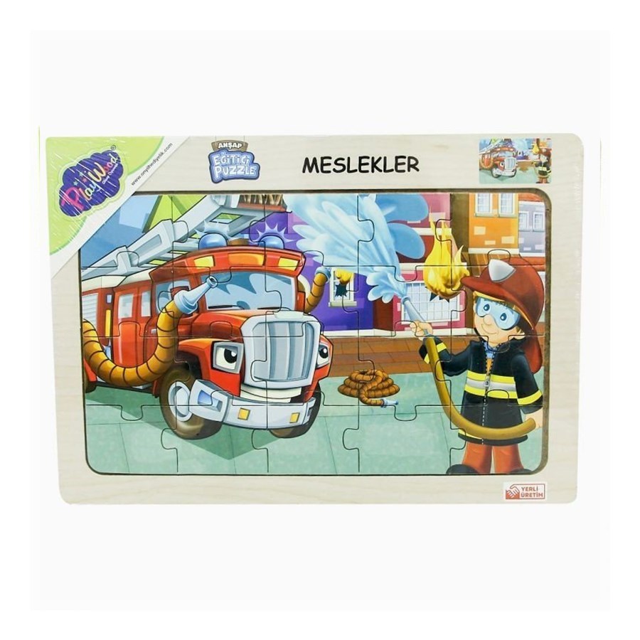 Ahşap Eğitici Puzzle Meslekler 