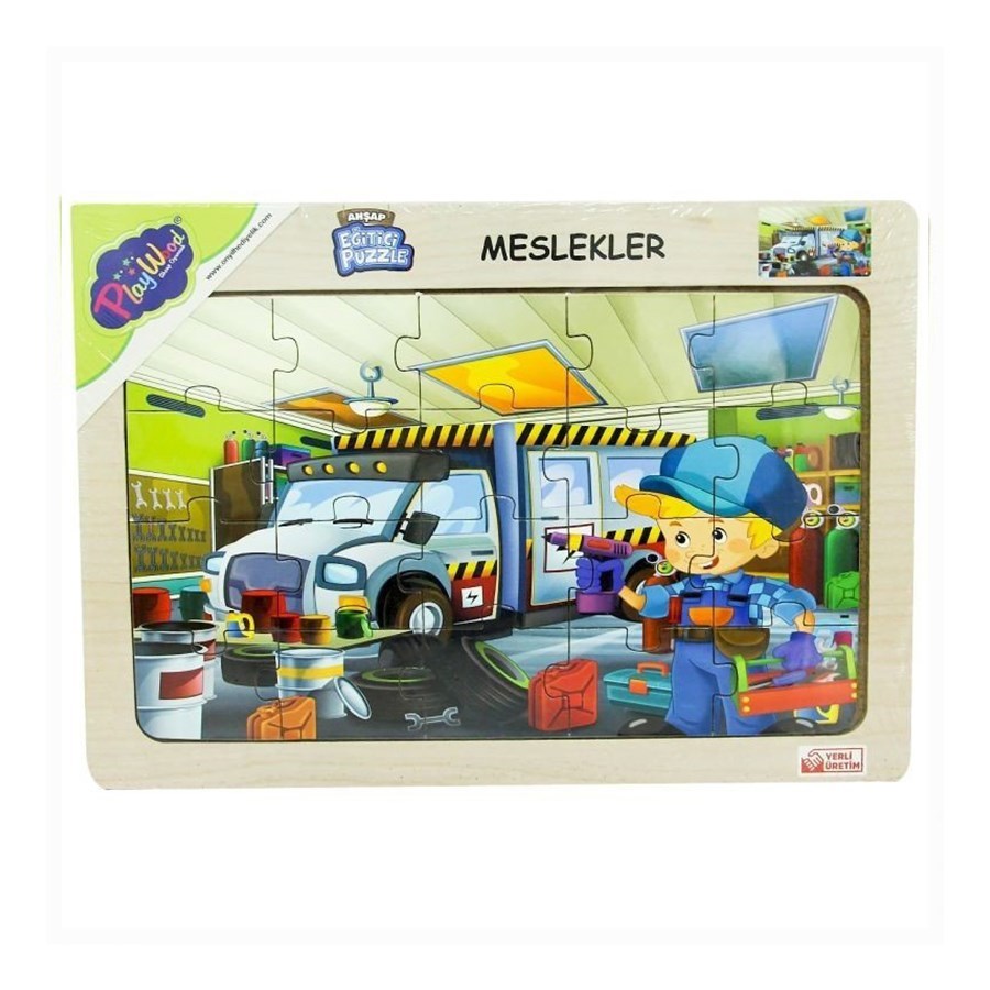 Ahşap Eğitici Puzzle Meslekler 