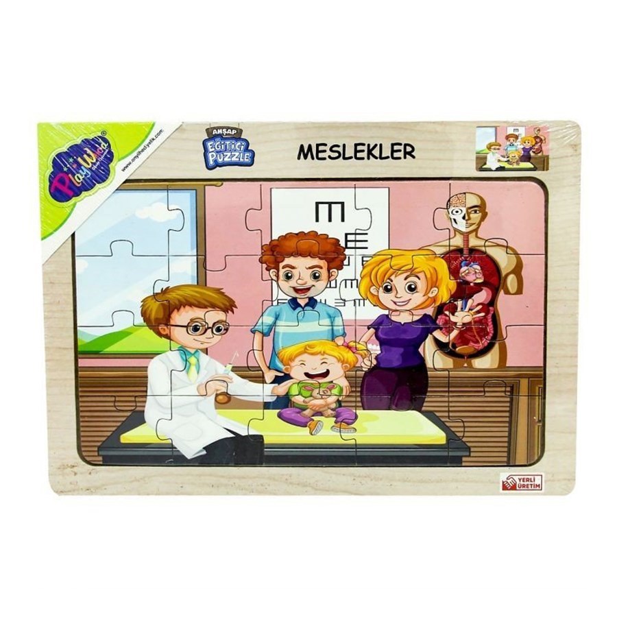 Ahşap Eğitici Puzzle Meslekler 