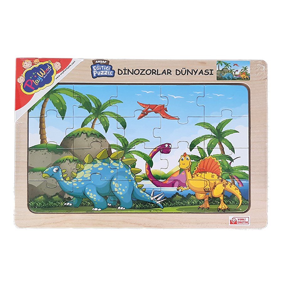 Ahşap Eğitici Puzzle Dinazorlar Dünyası 