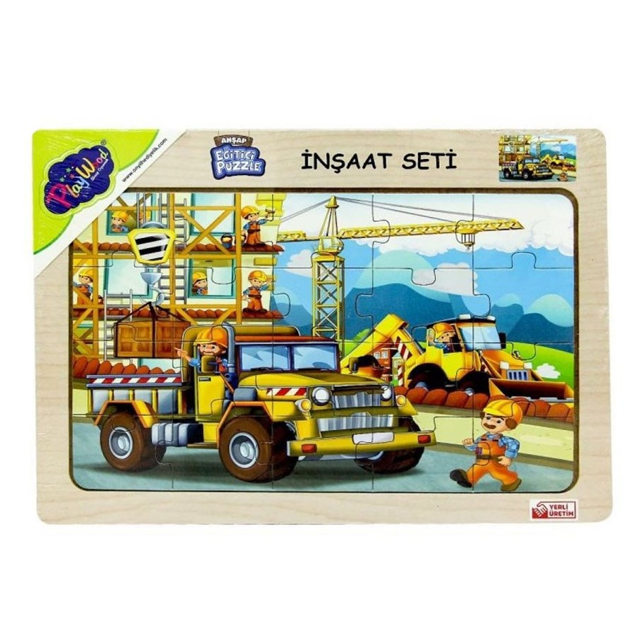 Ahşap Eğitici Puzzle İnşaat Seti 