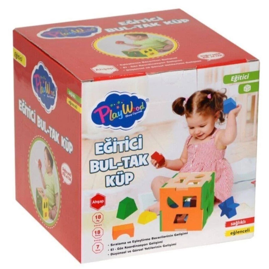 Playwood Ahşap Eğitici Bultak Küp 