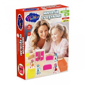 Playwood Kutuda Ahşap Minyatür Ev Eşyaları Seti