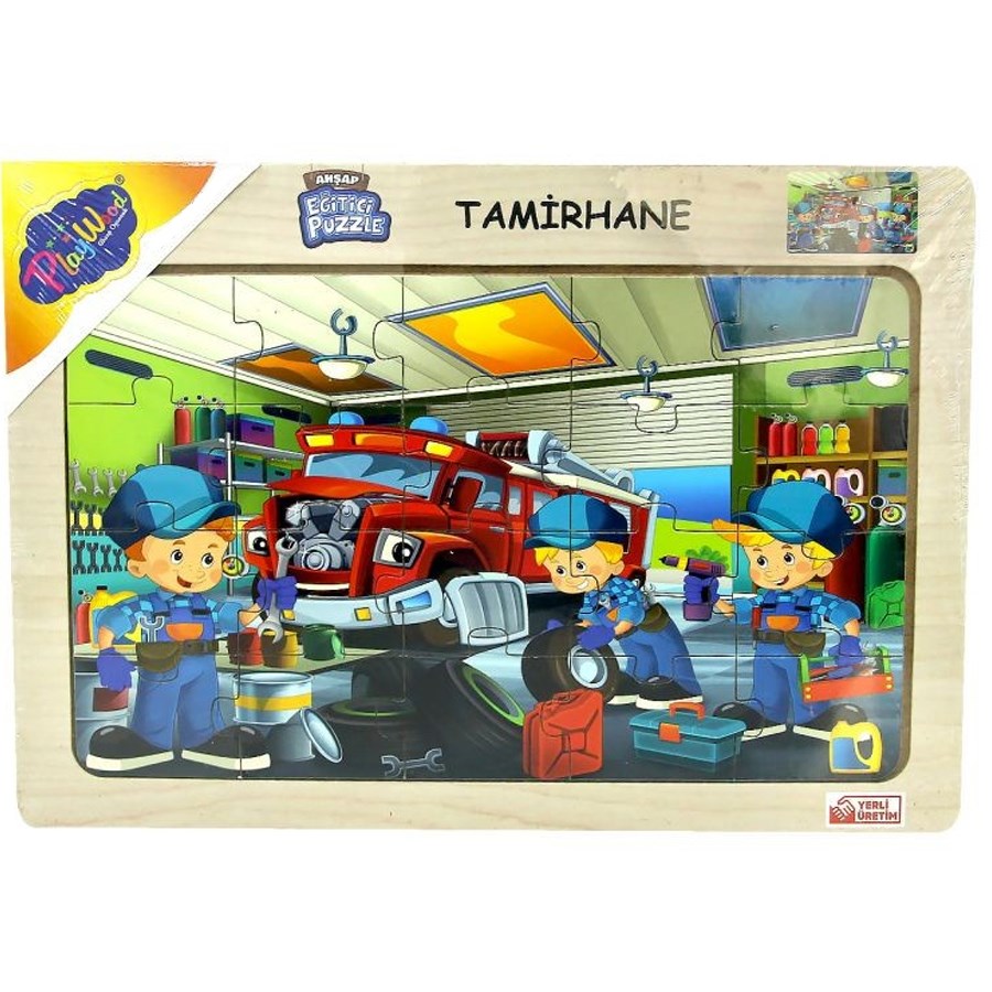 Ahşap Eğitici Puzzle Tamirhane 