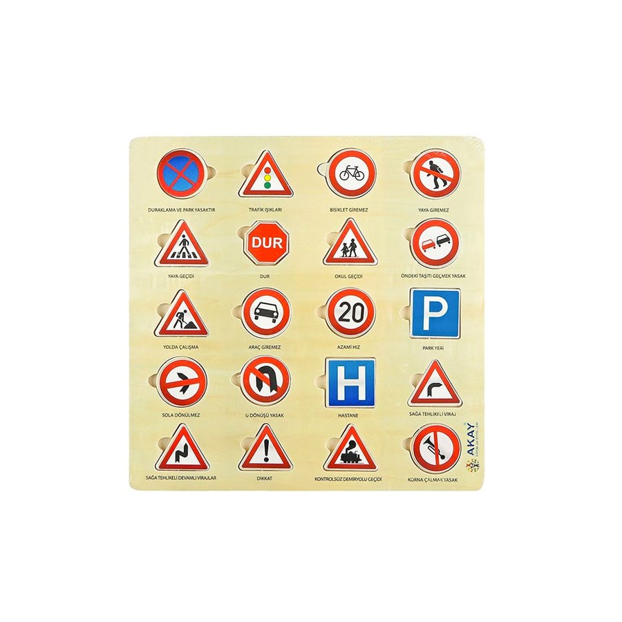 Ahşap Puzzle Trafik Işıkları 