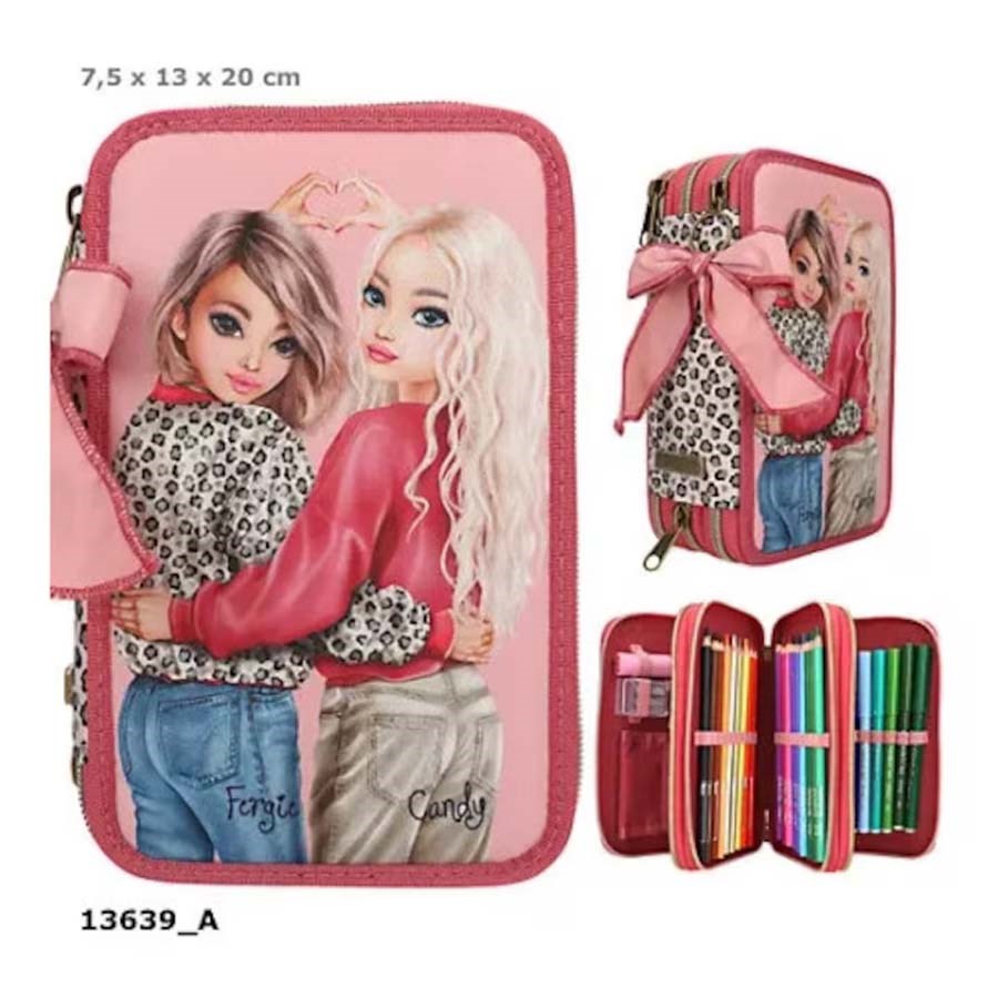 Topmodel Dolu Kalem Kutusu Leopar Fiyonk 