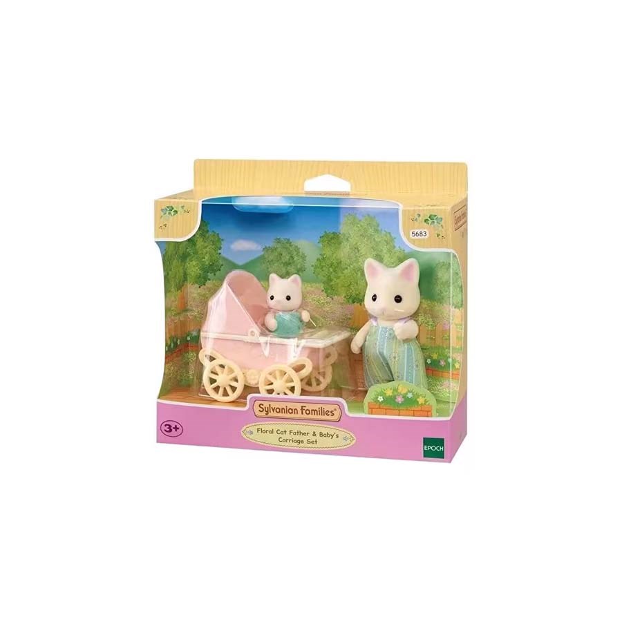 Sylvanian Families Çiçekli Kedi Baba ve Bebek Taşı