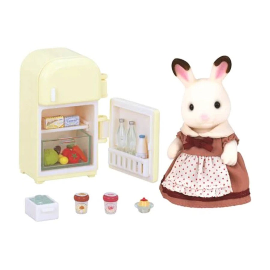 Sylvanian Çikolata Kulaklı Tavşan Anne ve Buzdolabı 