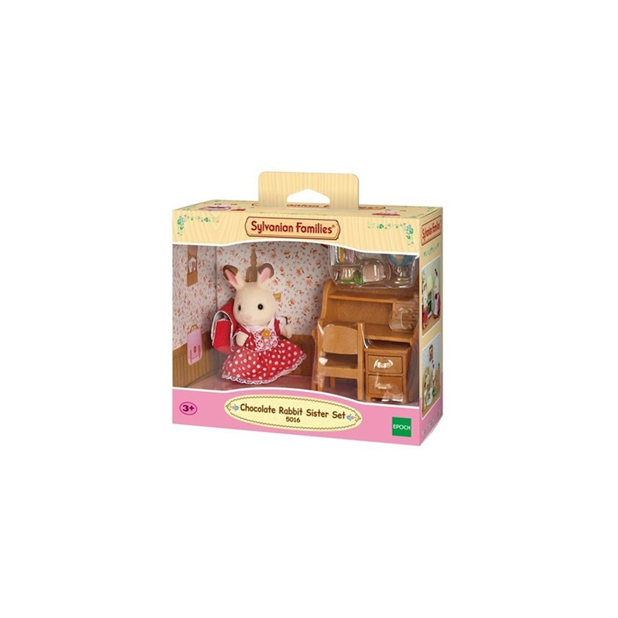 Sylvanian Families Çikolata Kulaklı Tavşan Kız ve Çalışma Masası 