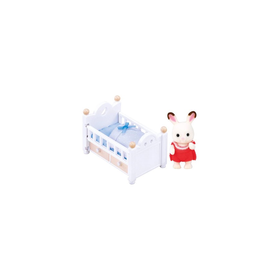 Sylvanian Families Çikolata Kulaklı Tavşan Bebek Ve Yatağı 