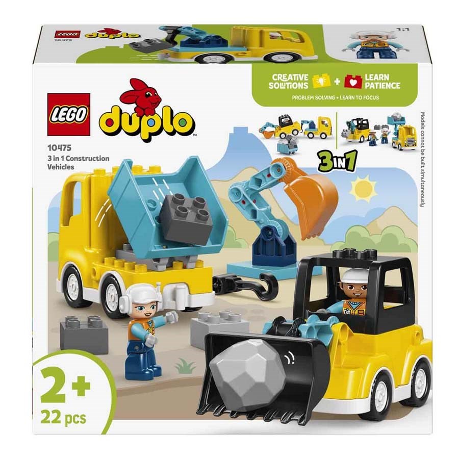 Lego Duplo Kasabası 3` Ü 1 Arada İnşaat Araçları 