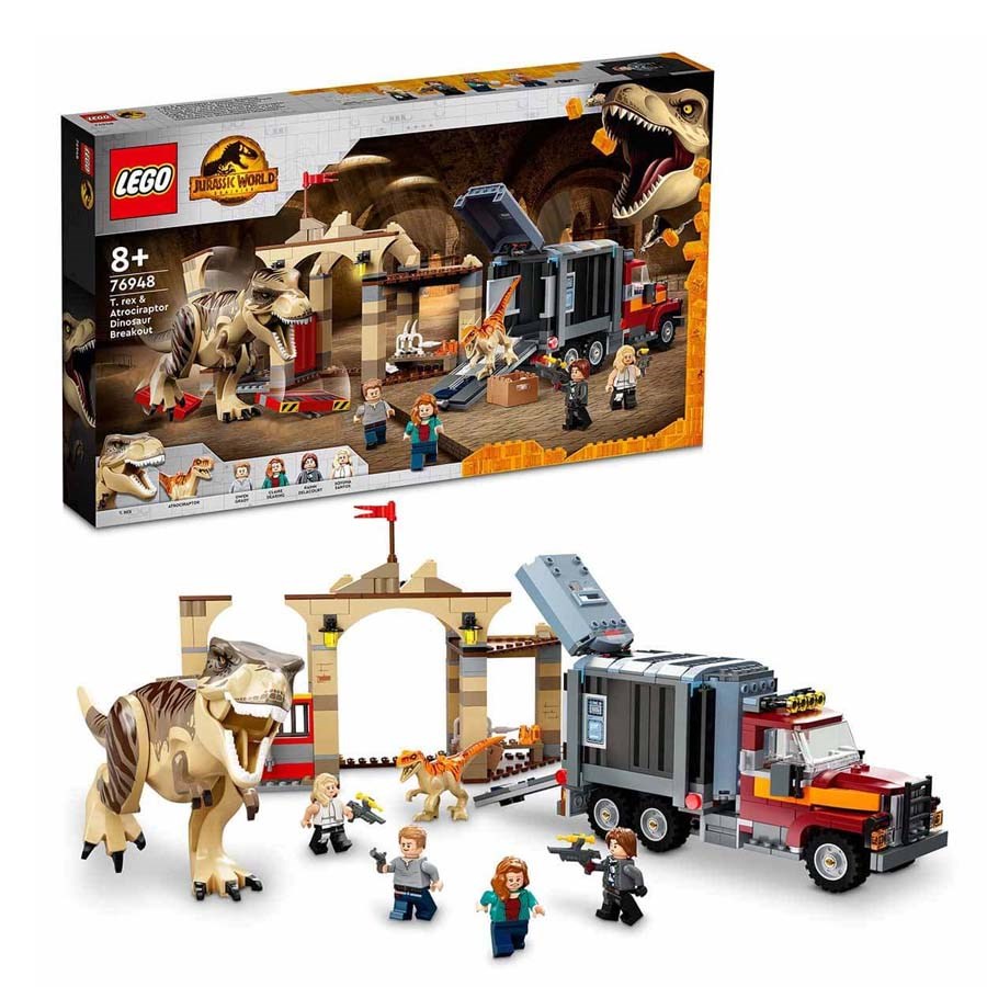 Lego Jurassic World T-Rex Ve Atrociraptor Dinozor Kaçışı 76948 
