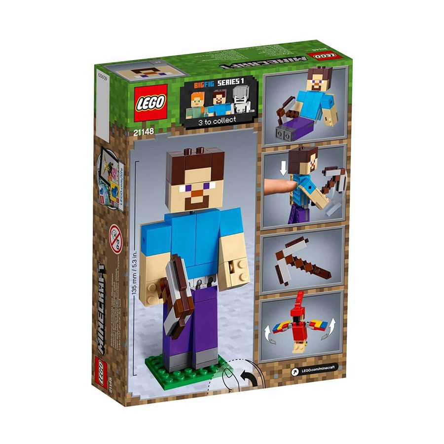 LEGO Minecraft Papağanlı BigFig Steve 