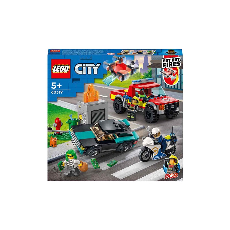 Lego City İtfaiye Kurtarma ve Polis Kovalama Kamyonu 