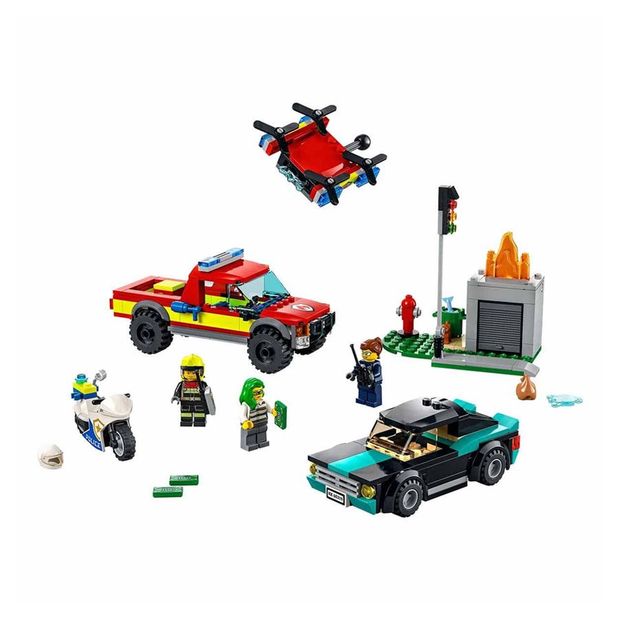 Lego City İtfaiye Kurtarma ve Polis Kovalama Kamyonu 