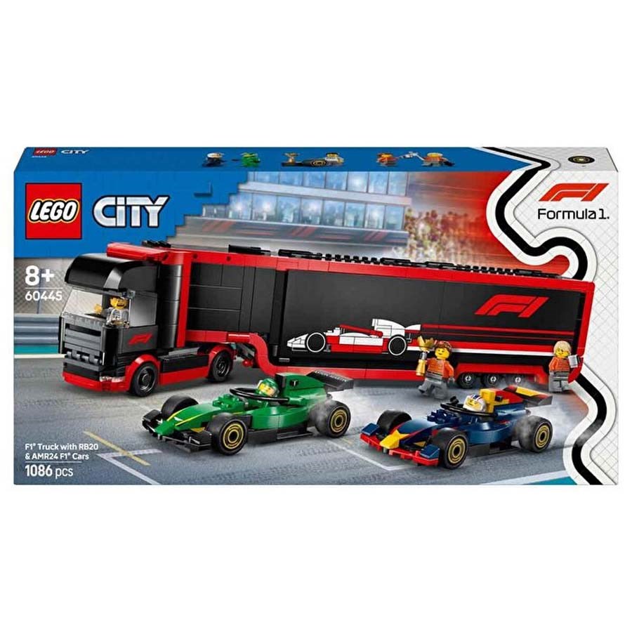 Lego City RB20 ve AMR24 F1 Arabalı F1 Kamyonu 