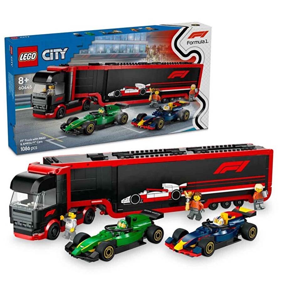 Lego City RB20 ve AMR24 F1 Arabalı F1 Kamyonu 