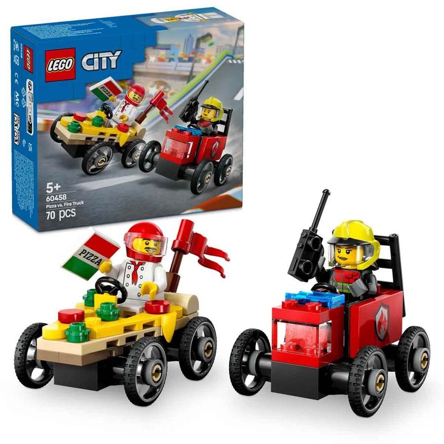 Lego City Pizza Arabası İtfaiye Kamyonuna Karşı 