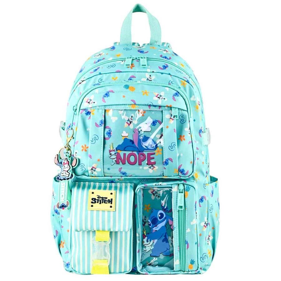 Stitch Desenli Yeşil Okul Çantası 