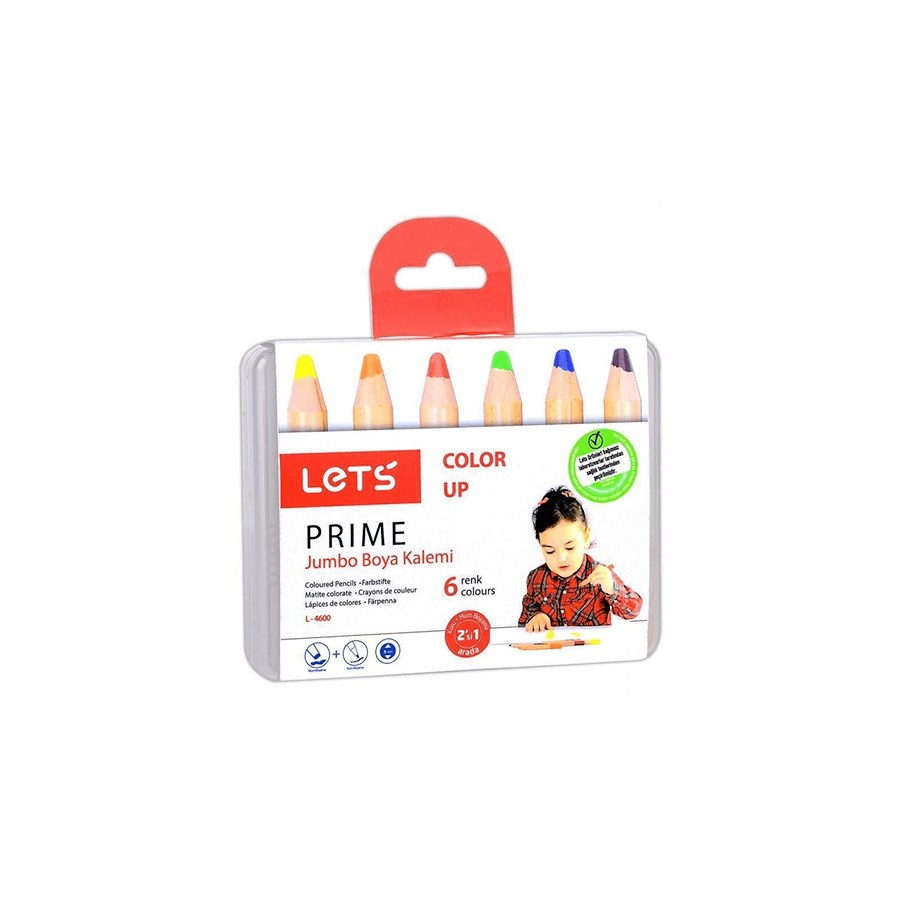 Lets Prime Jumbo Boya Kalemi 6 Renk 