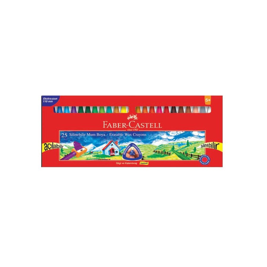 Faber Castel Silinebilir Wax Crayon Pastel Boya 25r 