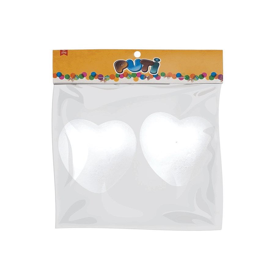 Puti Köpük Kalp 10cm 2'li 