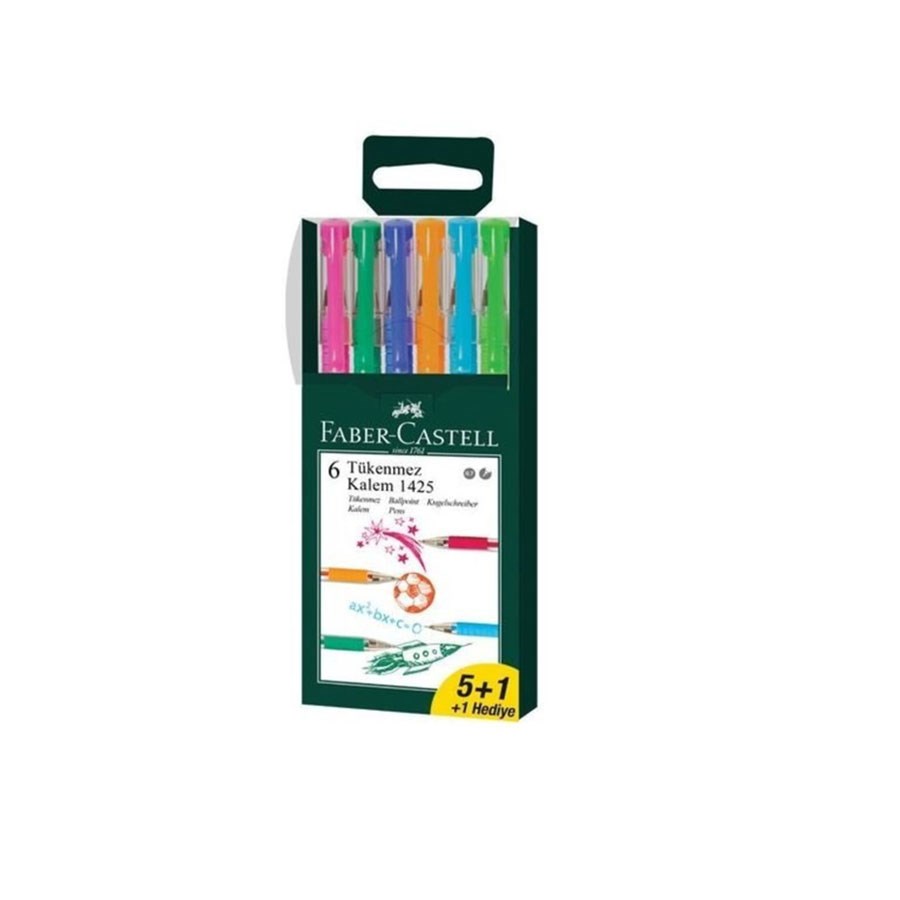 Faber Castell 0.7 mm Tükenmez Kalem Seti 6 Renk 