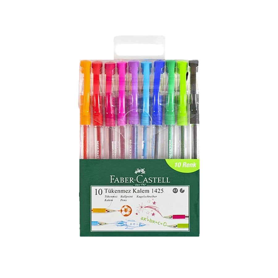 Faber-Castell 10'lu 0.7 mm Renkli Tükenmez Kalem 