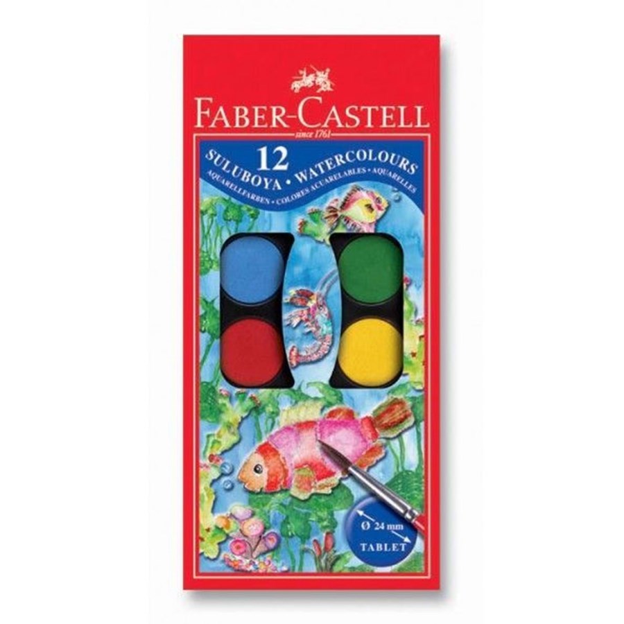 Faber-Castell 12 Renk Küçük Boy Sulu Boya 