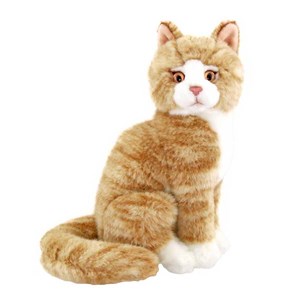 Oturan Bej Kedi 22 Cm.