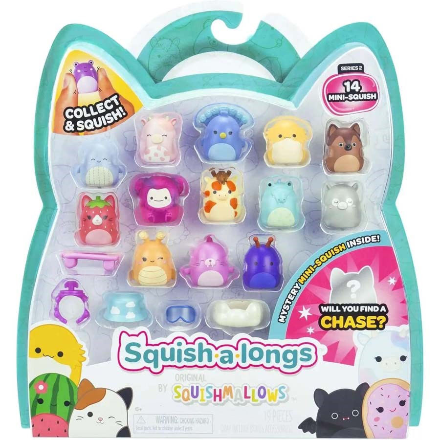 Squish-a-longs 14 Figür + Yüzük Set Seri-2 