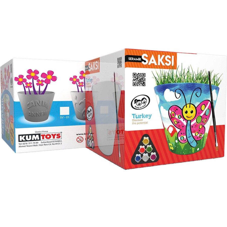 Kumtoys Seramik Saksı Sade 