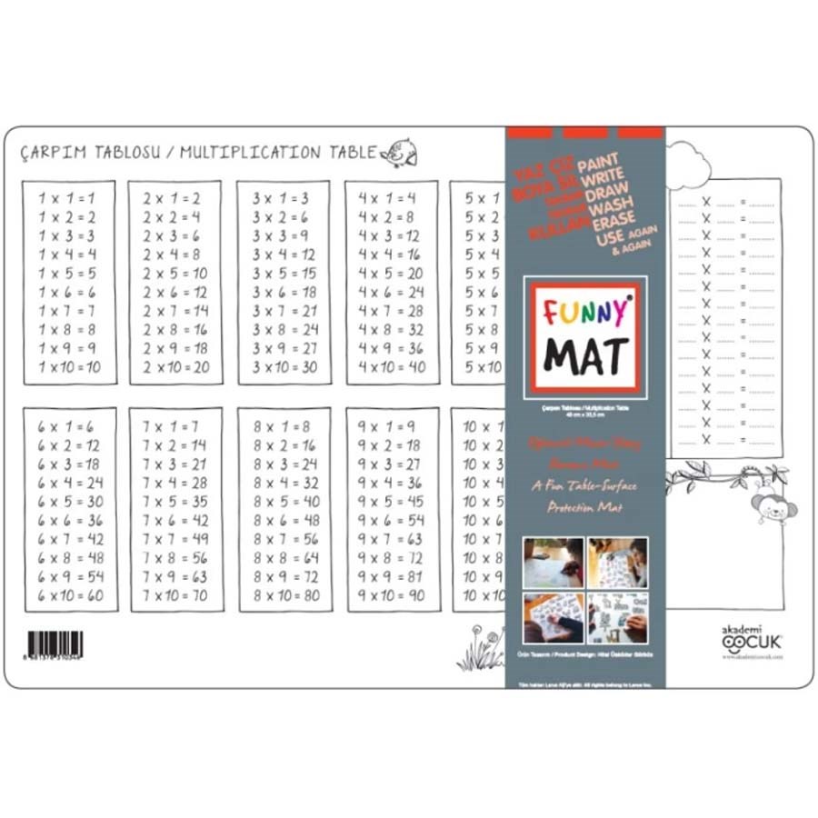 Akademi Çocuk - Funny Mat - Çarpım Tablosu 