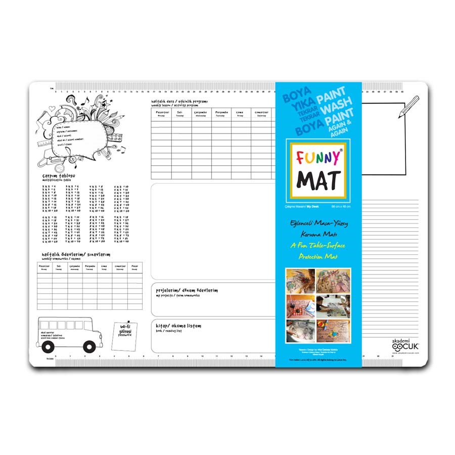 Akademi Çocuk Funny Mat - Çalışma Masam 