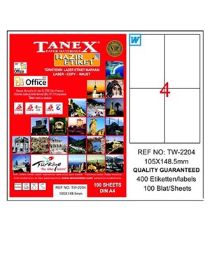 Tanex Laser Etiket 105x148,5 mm.