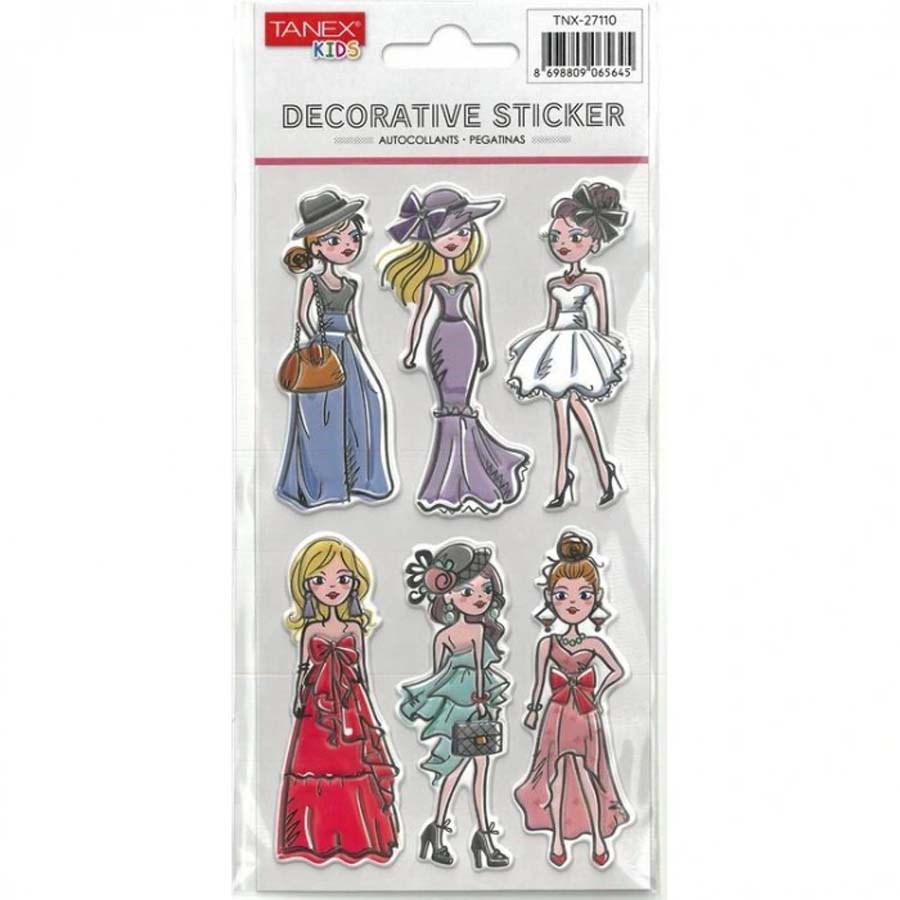 Tanex Puffy Havalı Kızlar Serisi Sticker 