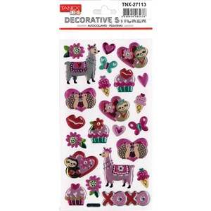 Tanex Puffy Aşık Lama ve Kirpi Serisi Sticker