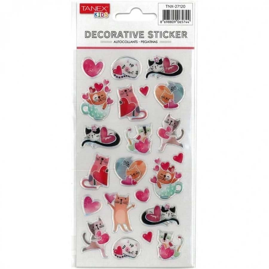 Tanex Puffy Aşık Kedi Serisi Sticker 