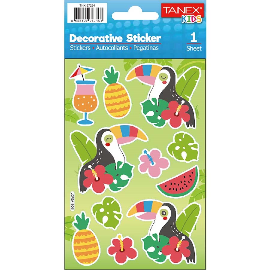 Tanex Puffy Tropik Kuş Serisi Sticker 