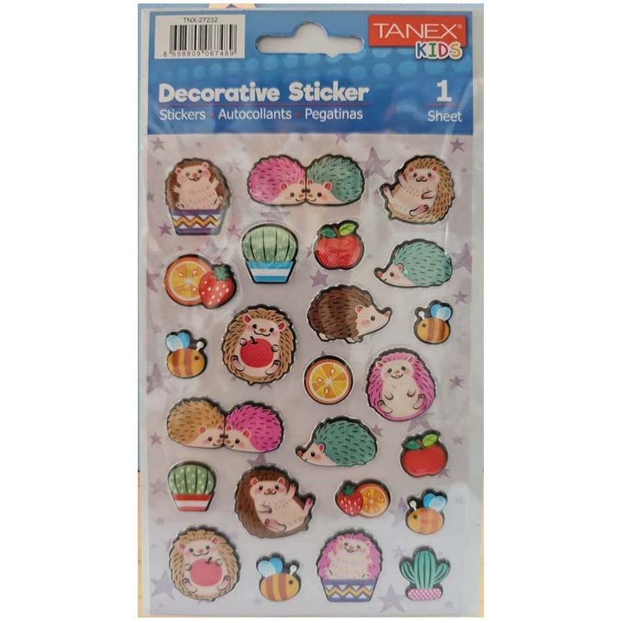 Tanex Puffy Tatlı Kirpiler Serisi Sticker 