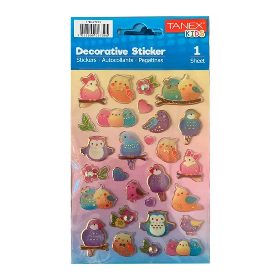 Tanex Puffy Kuşlar Serisi Sticker 