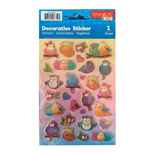 Tanex Puffy Kuşlar Serisi Sticker