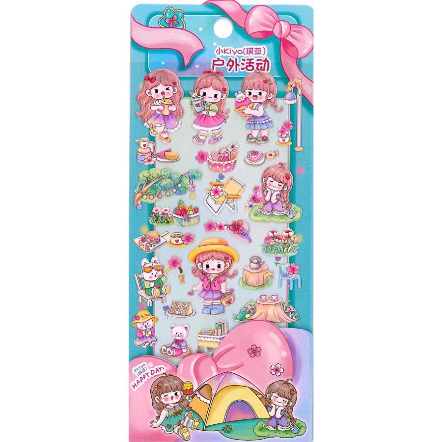 Tanex Puffy Sevimli Kız Serisi Sticker 