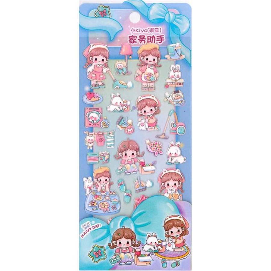 Tanex Puffy Sevimli Kız Serisi Sticker 