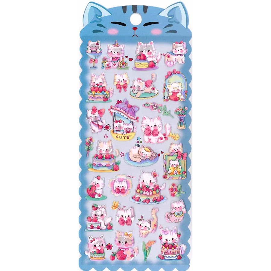 Tanex Puffy Sevimli Kedi Serisi Sticker 